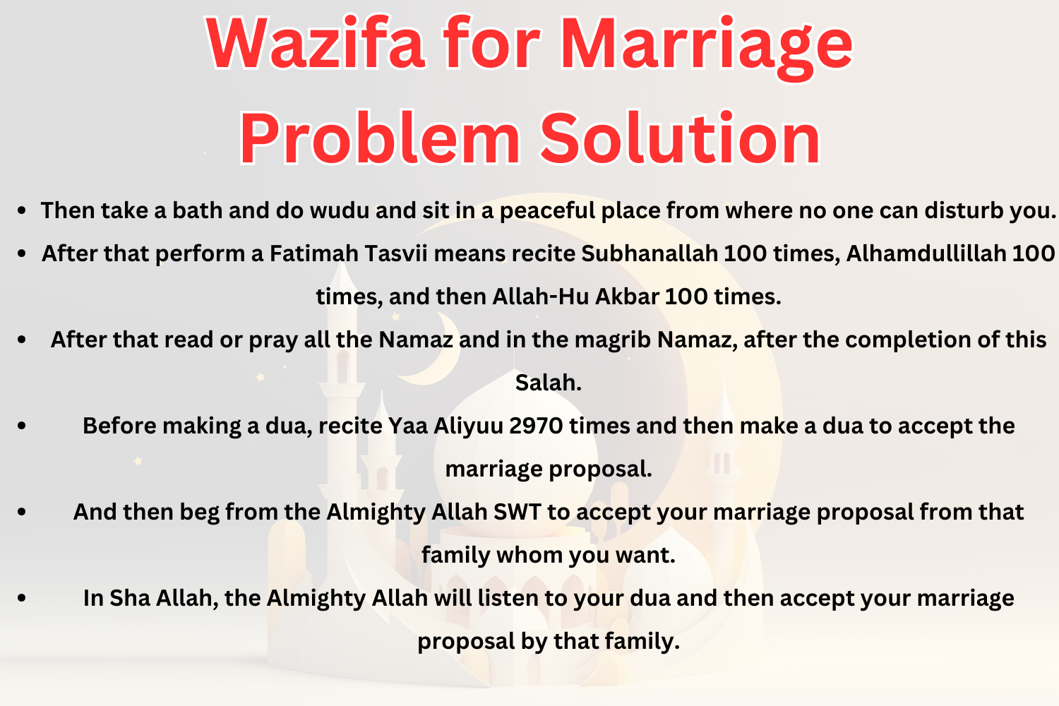 Wazifa for Marriage Problem Solution with Islamic duas to resolve husband wife conflicts and restore peace in married life